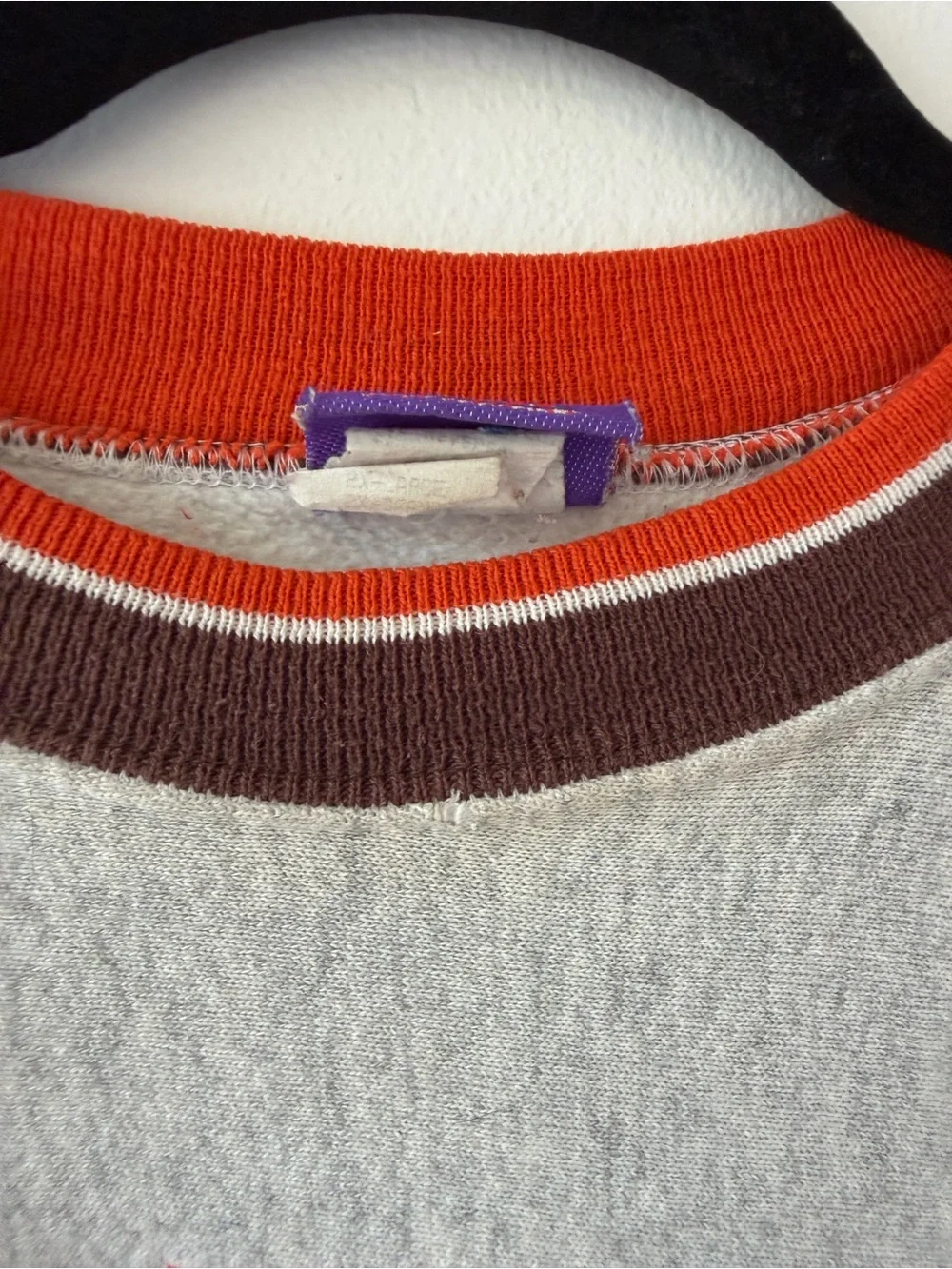 Vintage-Inspired Gray Crewneck Sweatshirt with Brown Lettering Made in USA